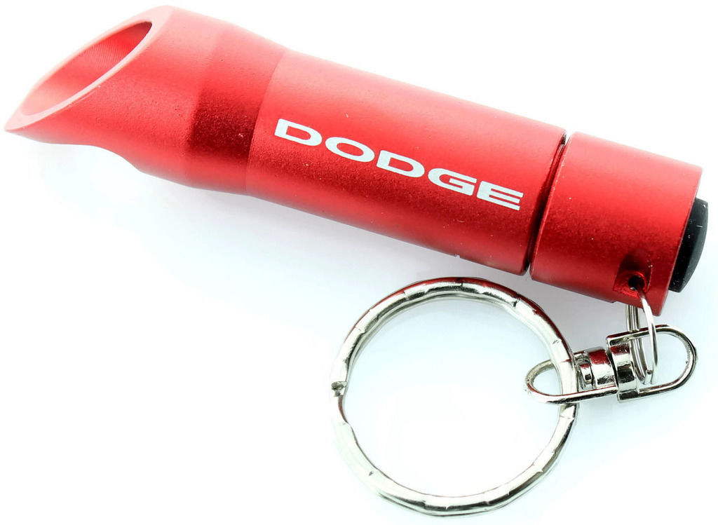 Red Dodge Mini Flashlight LED Bottle Opener Key Chain - Click Image to Close